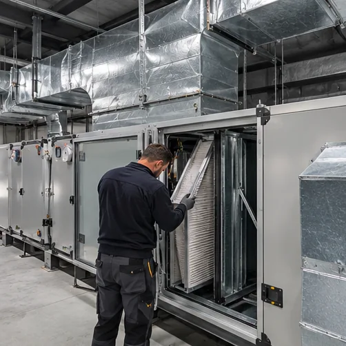 Inspection of a commercial ventilation air handling unit